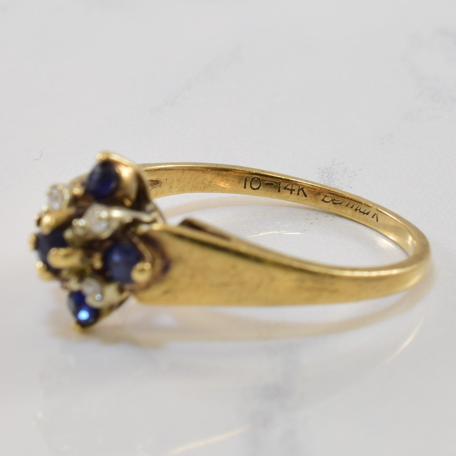 Sapphire & Diamond Cluster Ring | 0.24ctw, 0.03ctw | SZ 6.25 |