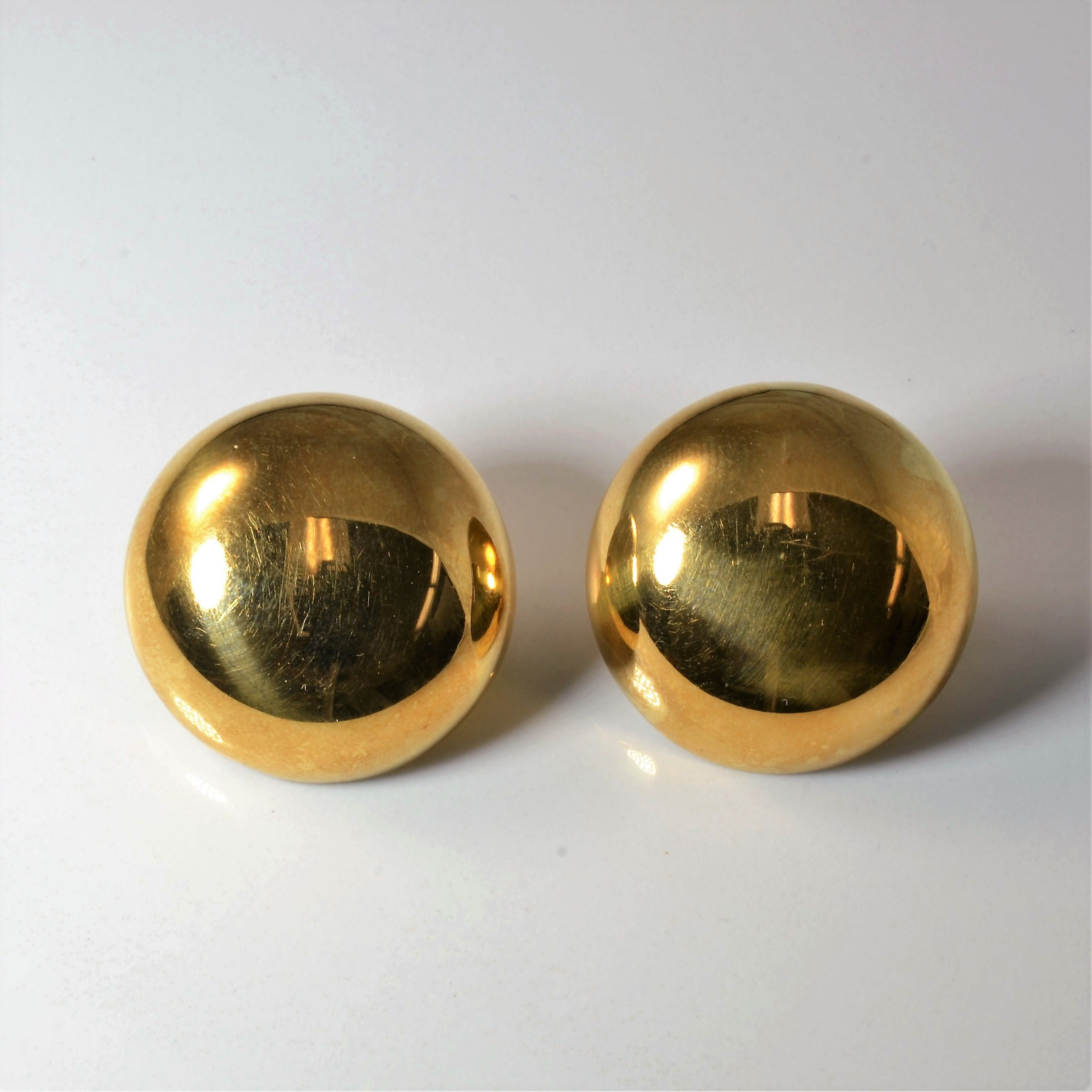 Gold Dome Stud Earrings |