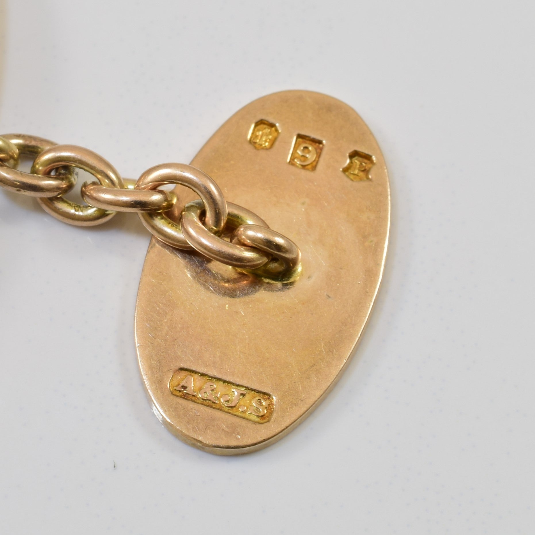 Early 1900s Engraved Initial 'G' Chain Cufflinks |