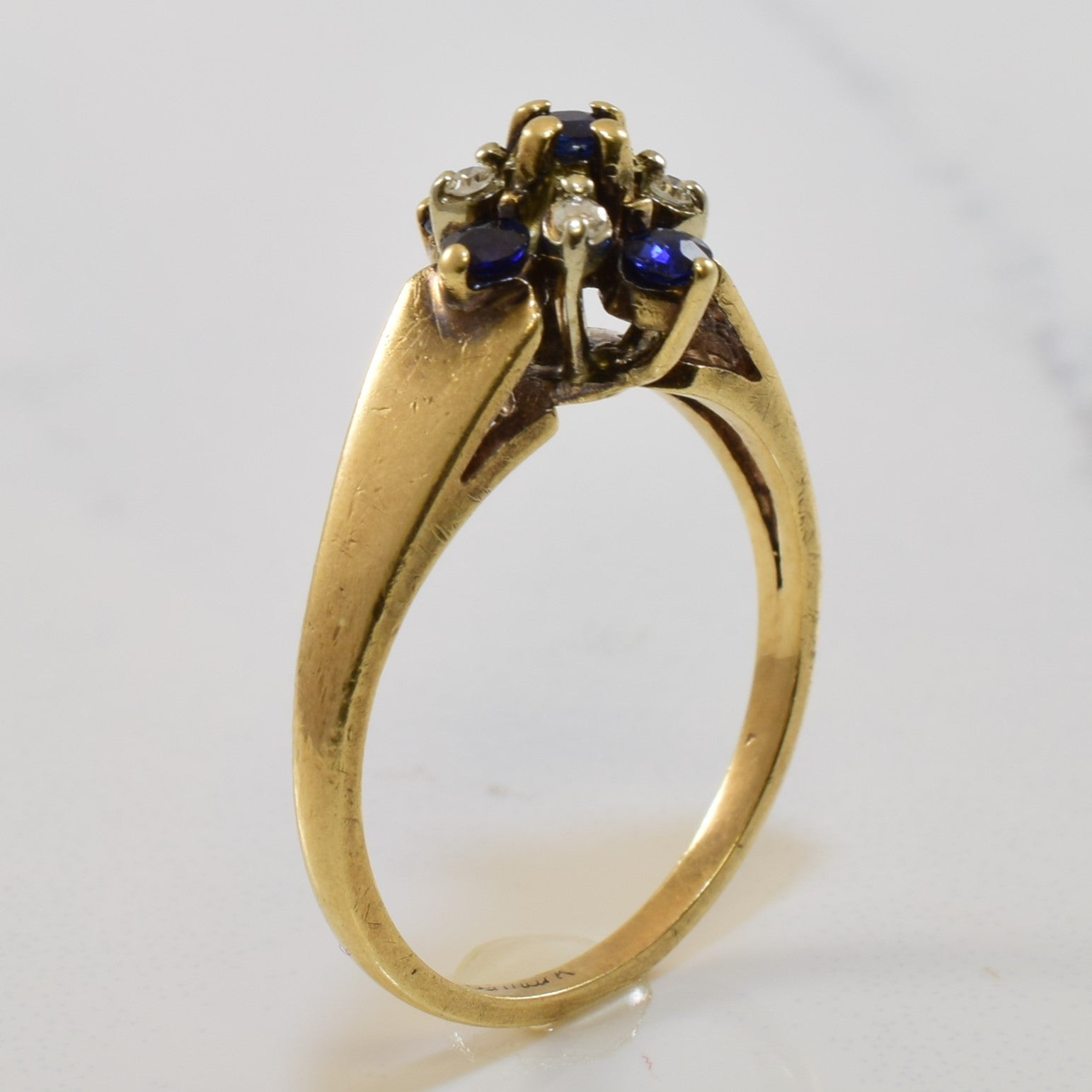 Sapphire & Diamond Cluster Ring | 0.24ctw, 0.03ctw | SZ 6.25 |