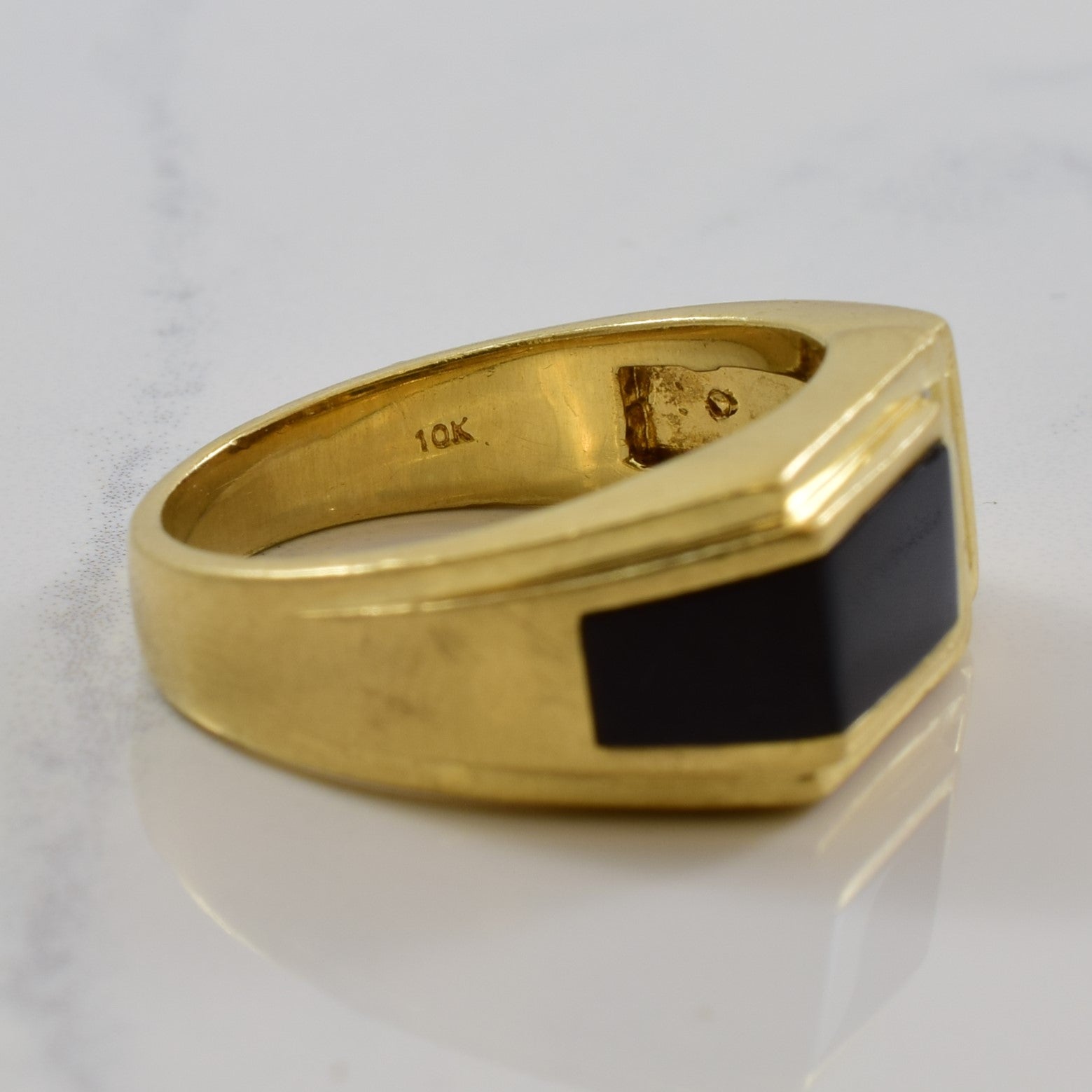 Black Onyx & Diamond Ring | 1.50ct, 0.04ctw | SZ 10.5 |