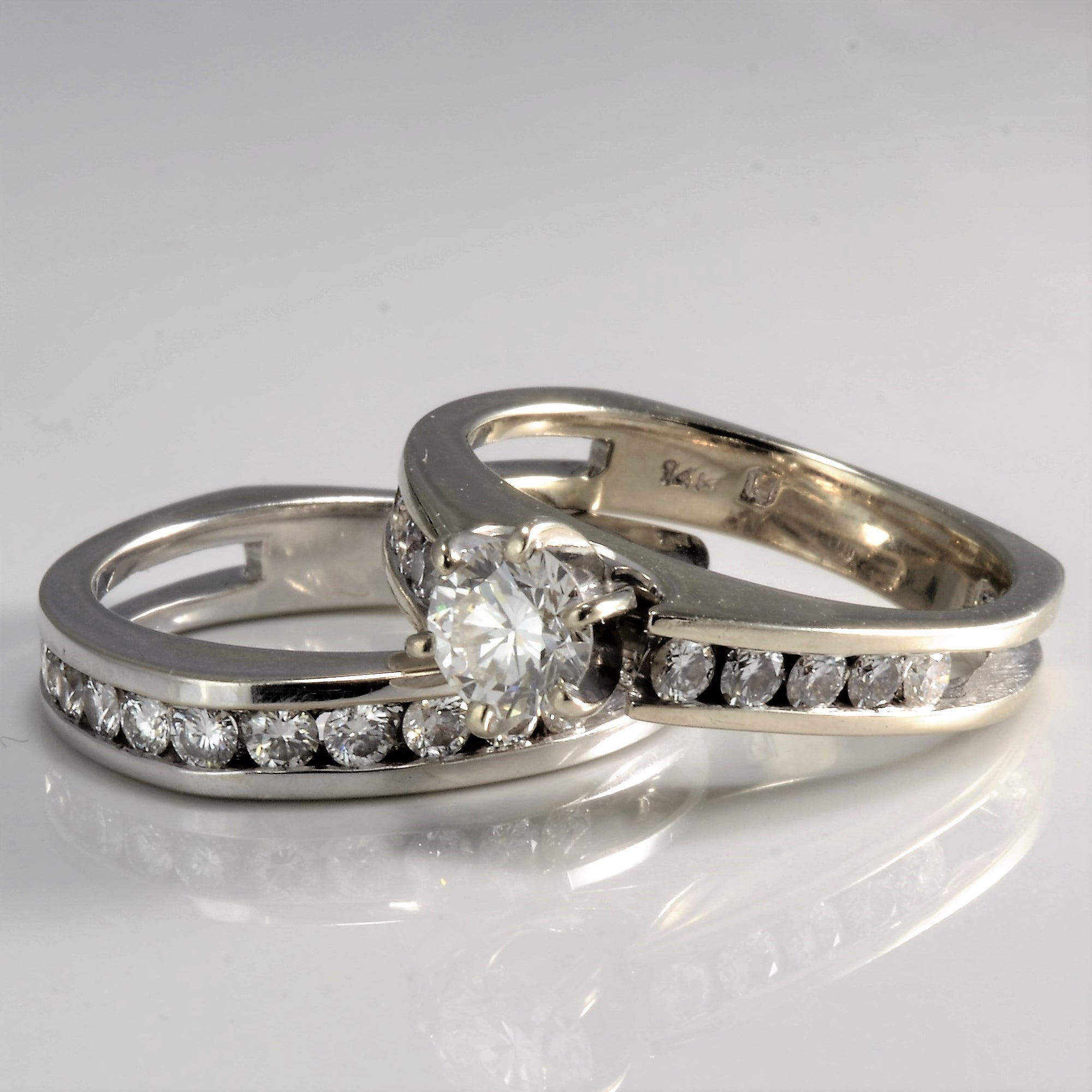 Channel Diamond Ladies Wedding Ring Set | 1.05 ctw, SZ 6 |