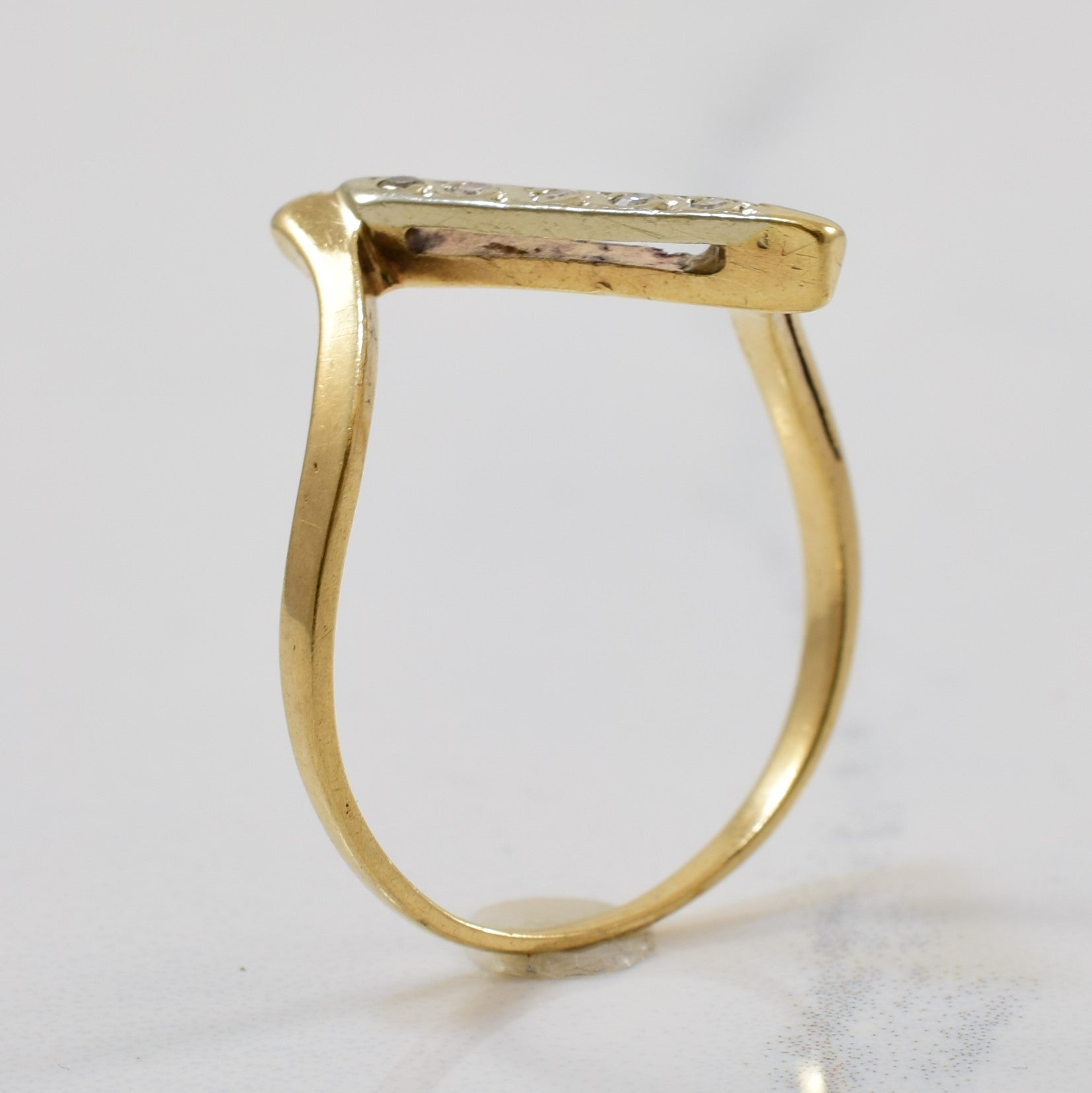 Diamond Bar Bypass Ring | 0.04ctw | SZ 6.5 |