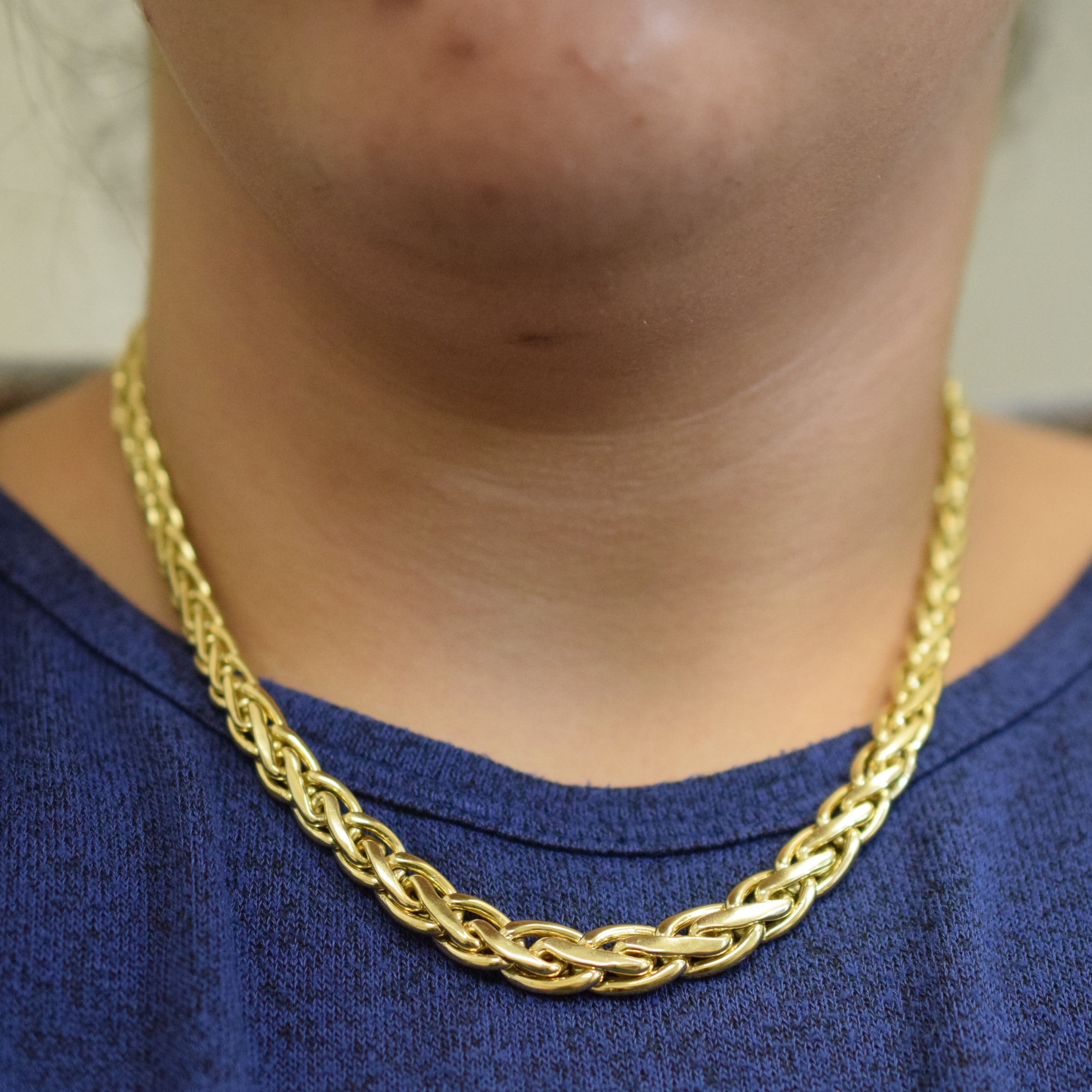 Woven Gold Heavy Necklace | 18" |