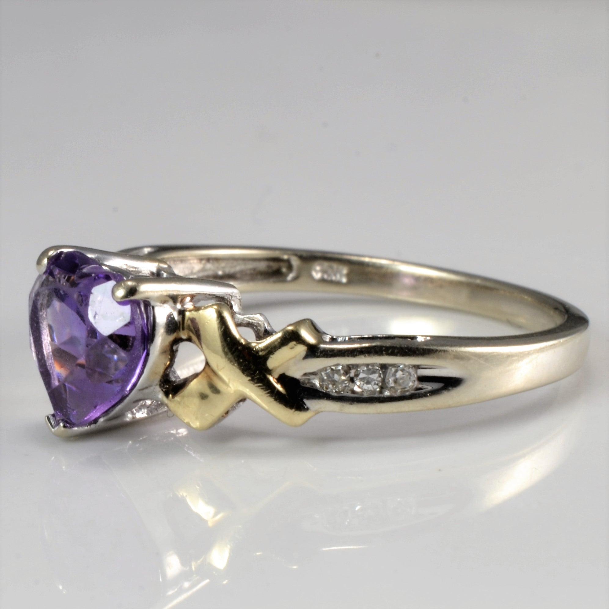 High Set Amethyst & Diamond Ring | 0.05 ctw, SZ 7 |