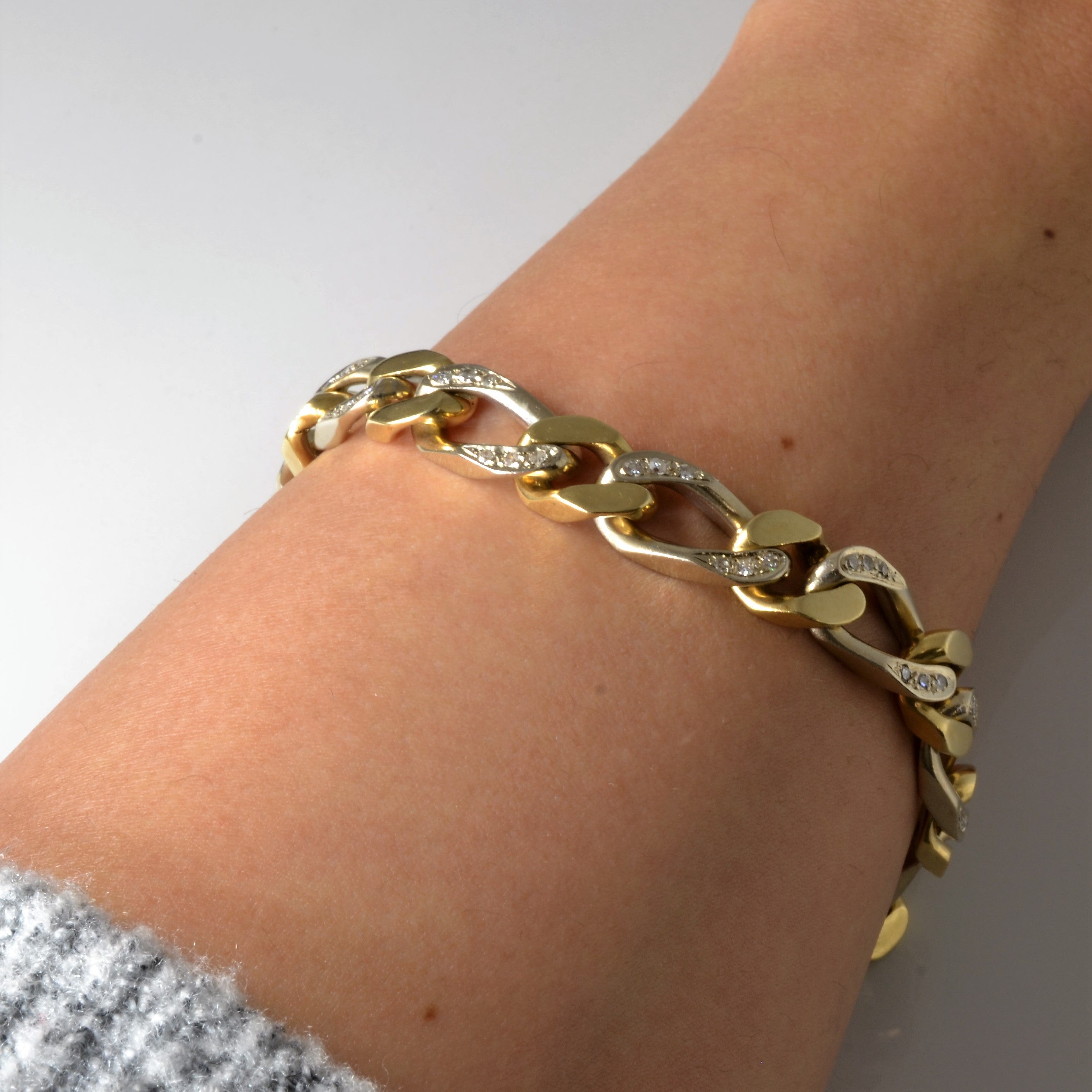 Diamond Curb Chain Bracelet | 0.90ctw | 8" |