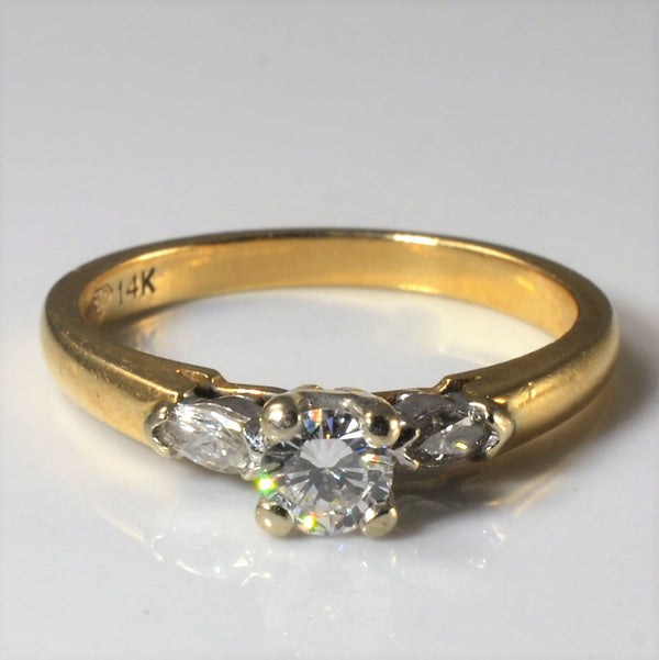 Marquise Side Stone Diamond Engagement Ring | 0.39ctw | SZ 5.75 |