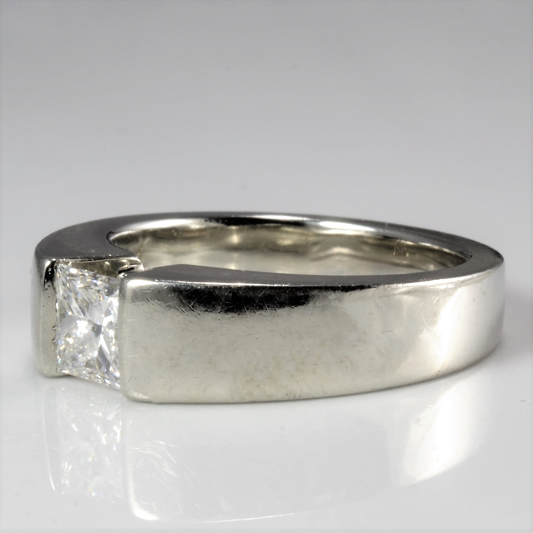 Semi Bezel Set Princess Diamond Engagement Ring | 0.69 ct, SZ 5.75 |