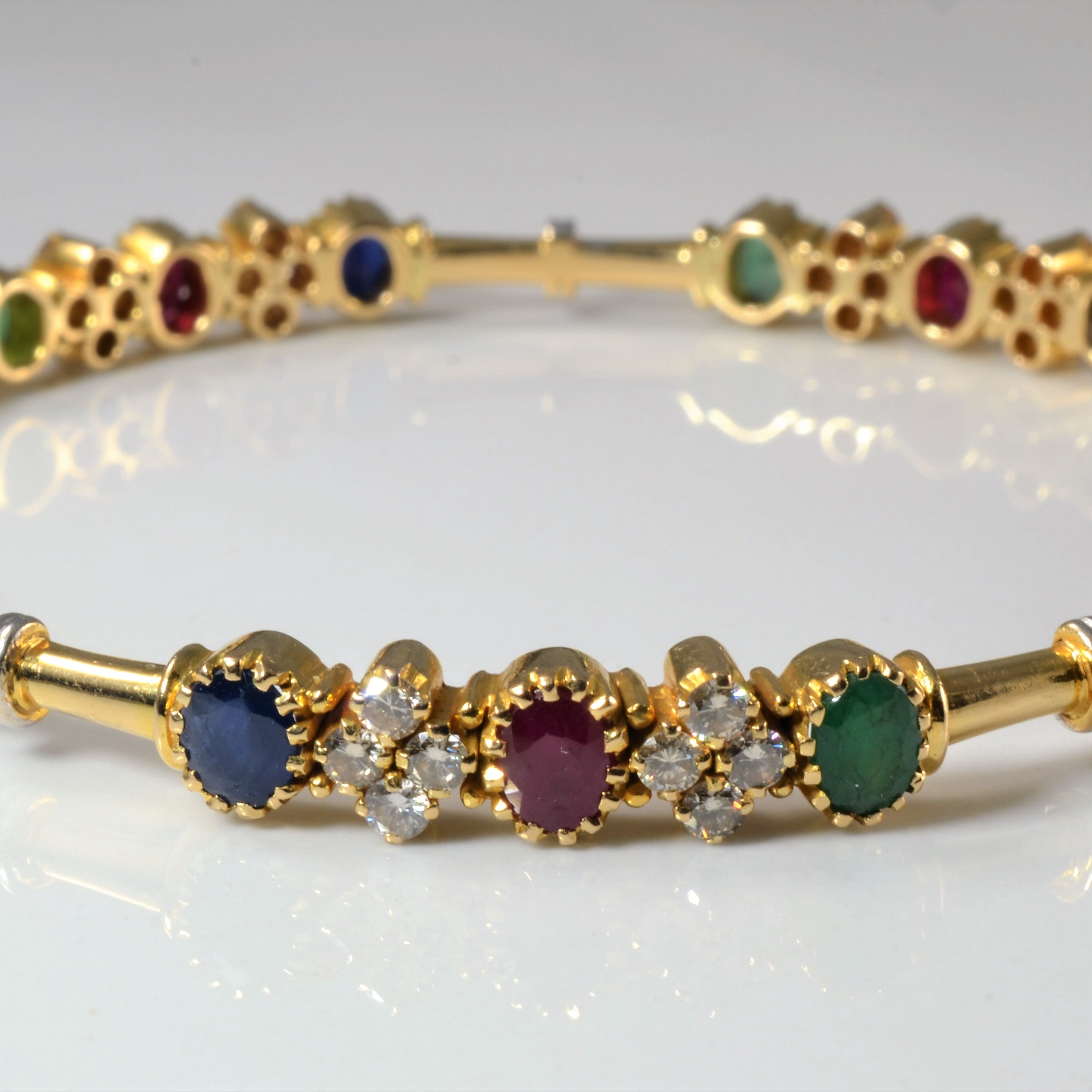 Colourful Multi Gem Bangle | 1.87ctw, 5.87ctw | 7" |