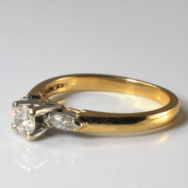Marquise Side Stone Diamond Engagement Ring | 0.39ctw | SZ 5.75 |