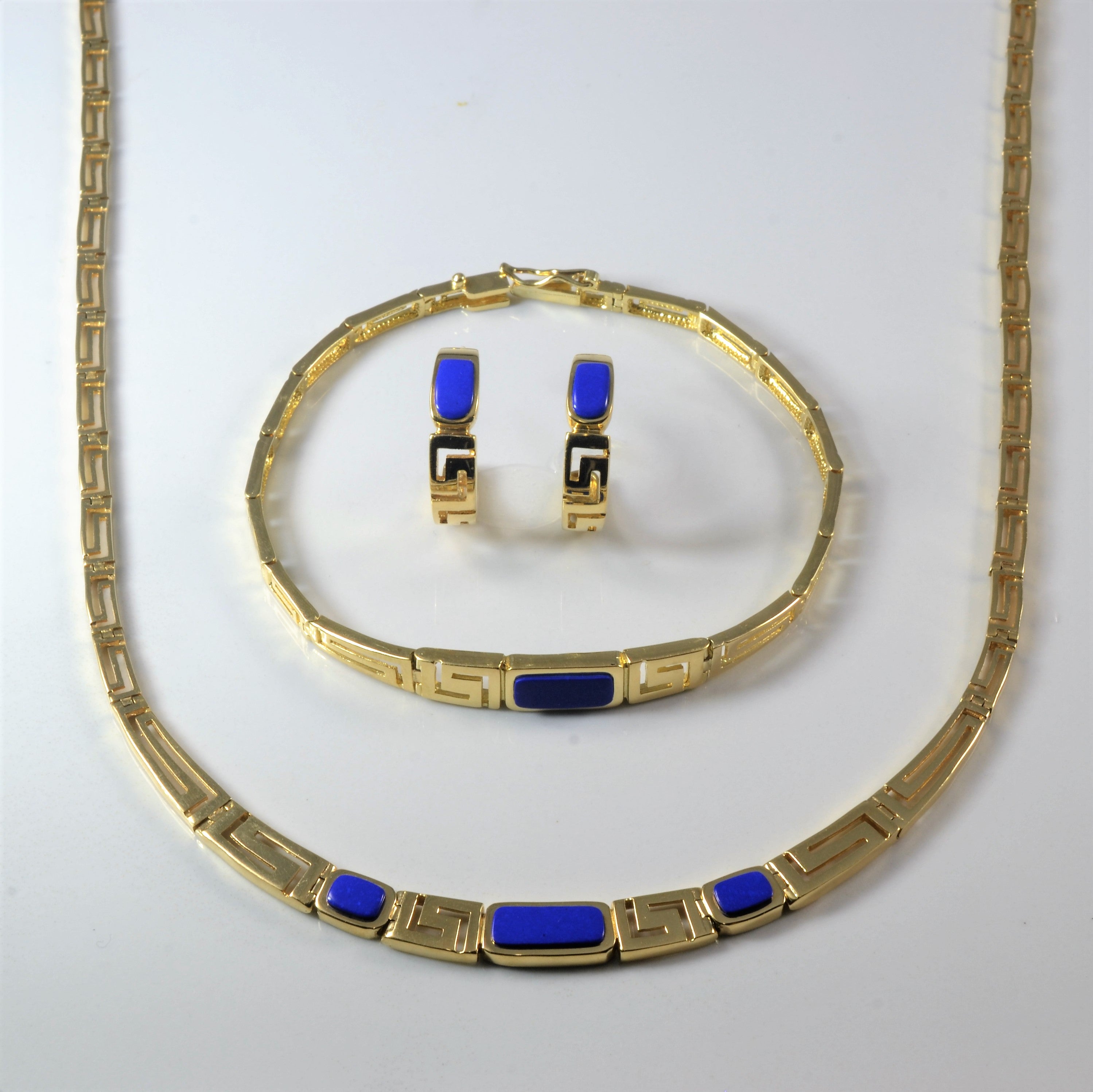 Yellow Gold Lapis Lazuli Inlay Suite | 3.00ctw |