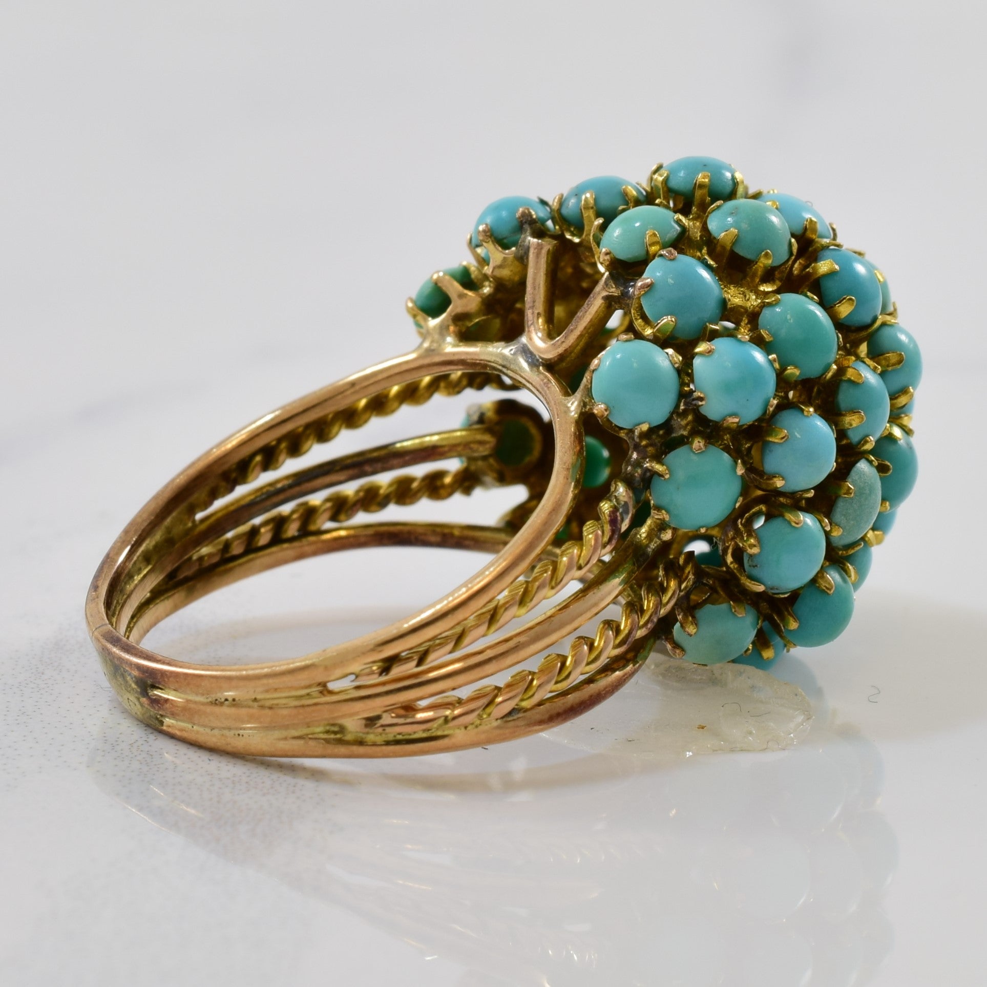 Turquoise Burst Cocktail Ring | 8.00ctw | SZ 7 |