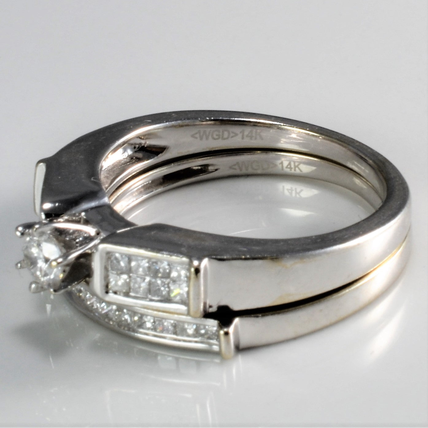 Pave Accented Diamond Wedding Set | 0.72 ctw, SZ 7 |
