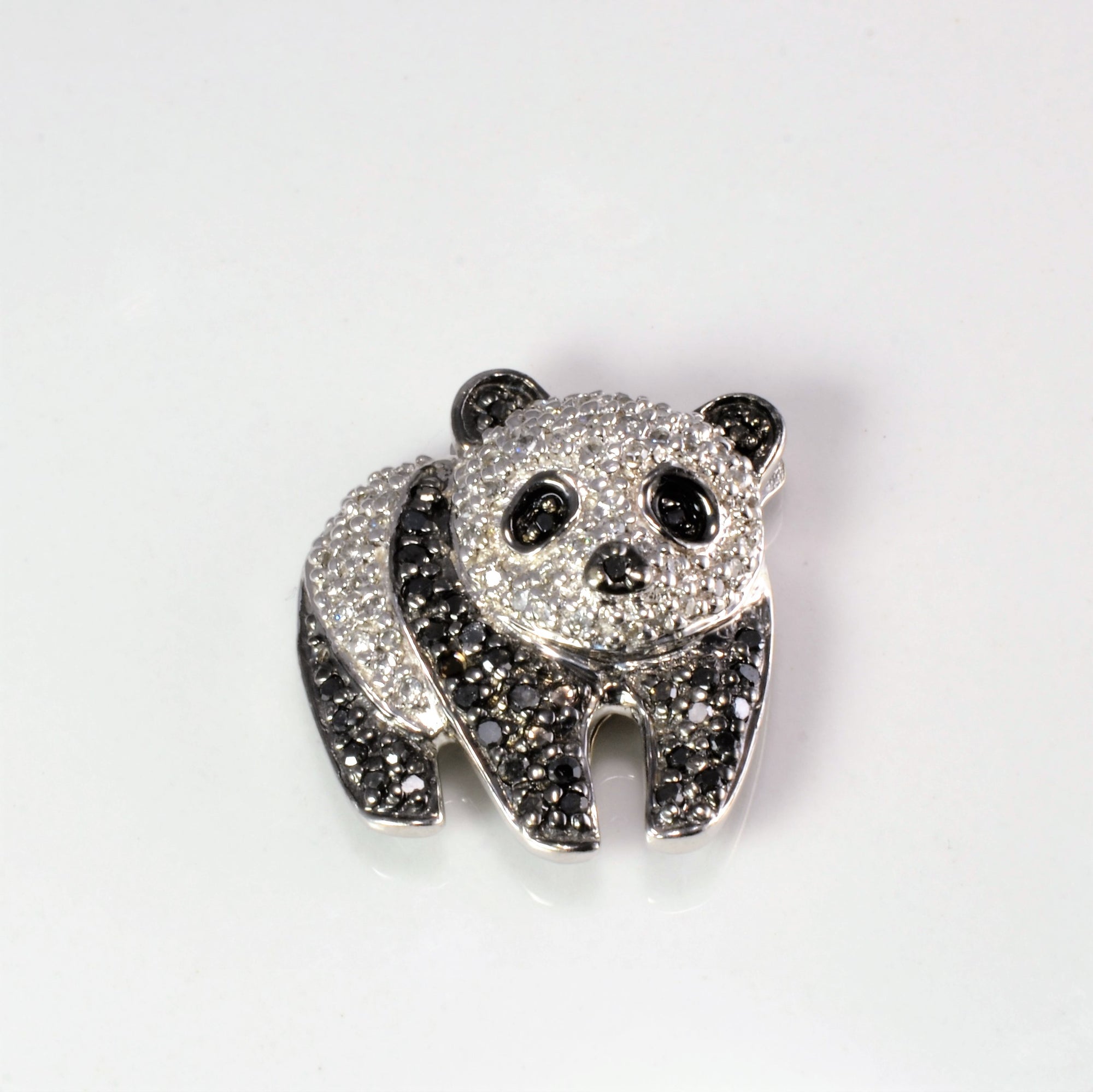 Cluster Diamond White Gold Panda Pendant | 0.33 ctw |