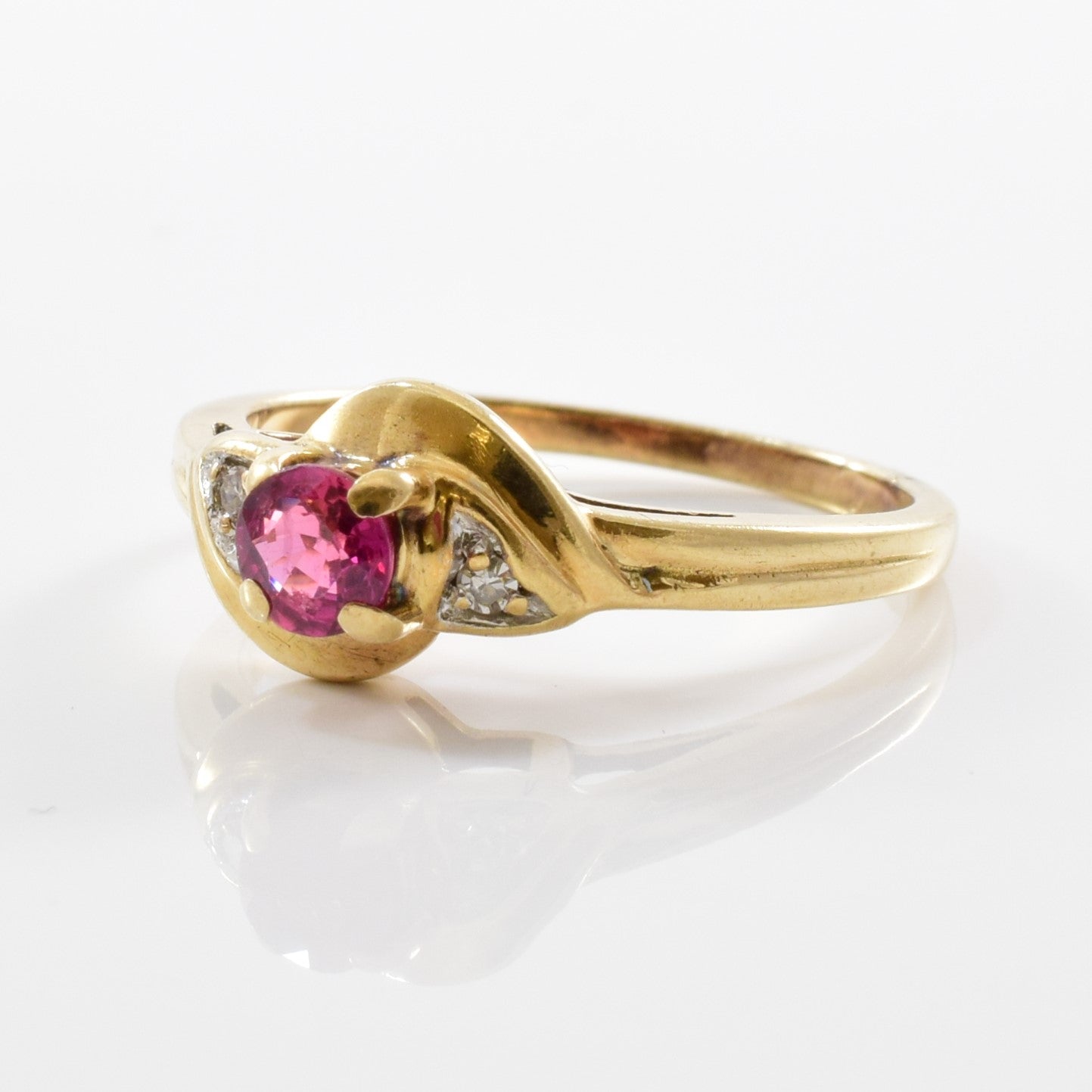 Ruby & Diamond Bypass Ring | 0.02ctw, 0.30ct | SZ 6.25 |