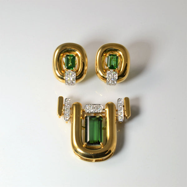 'Cavelti' Tourmaline & Diamond Earrings/Pendant Set | 6.79ctw | 0.62ctw |