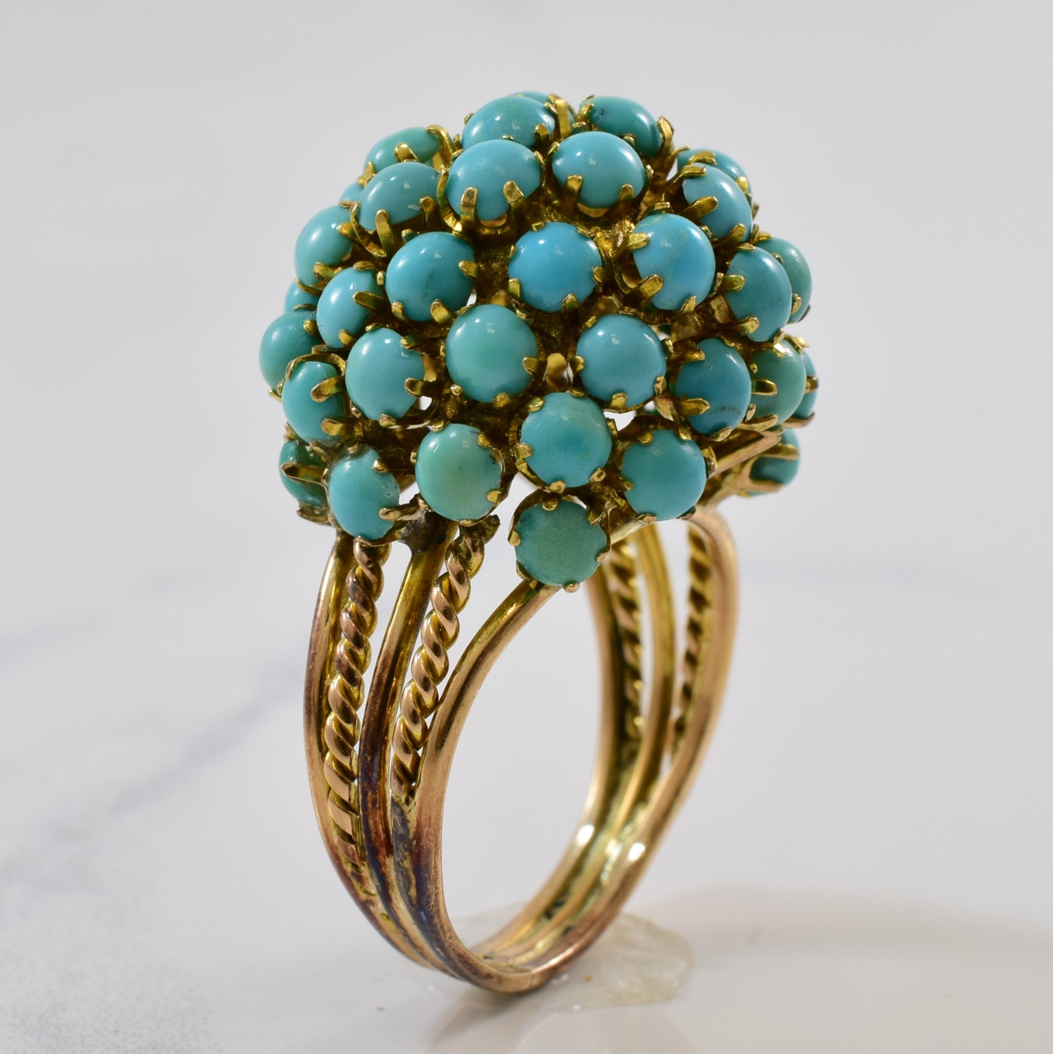 Turquoise Burst Cocktail Ring | 8.00ctw | SZ 7 |