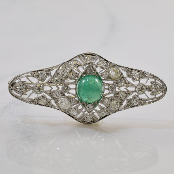 Art Deco Emerald & Diamond Brooch | 1.00ctw, 1.50ct |
