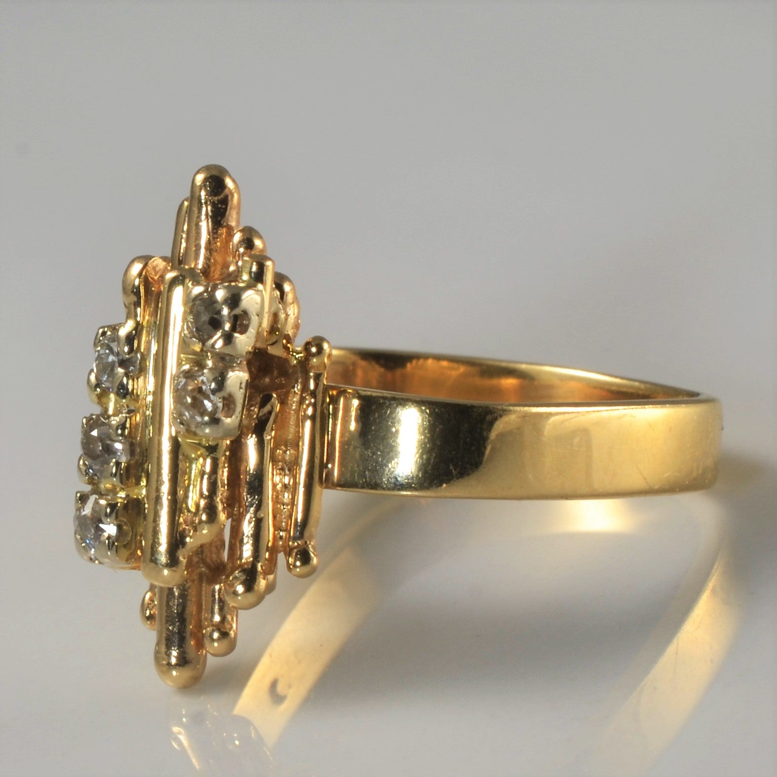 Old Mine Cut Diamond Cocktail Ring | 0.25ctw | SZ 9.25 |