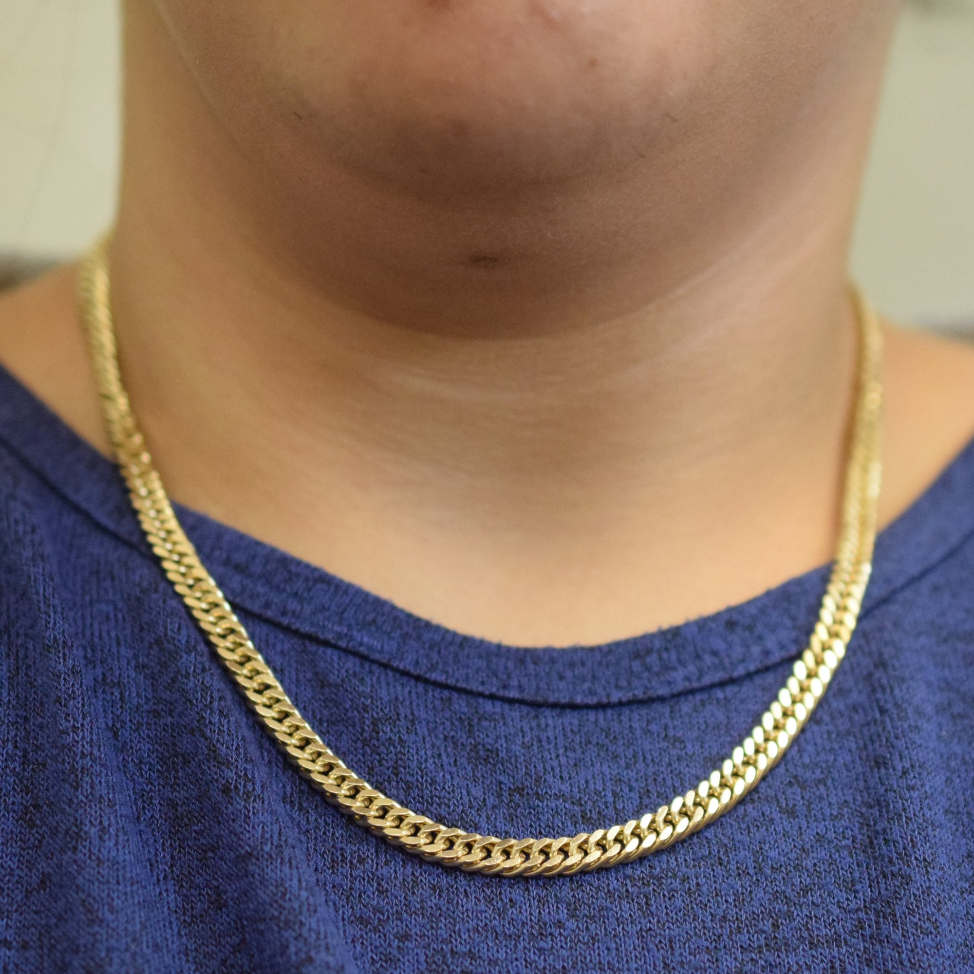 10k Yellow Gold Double Curb Link Chain | 19