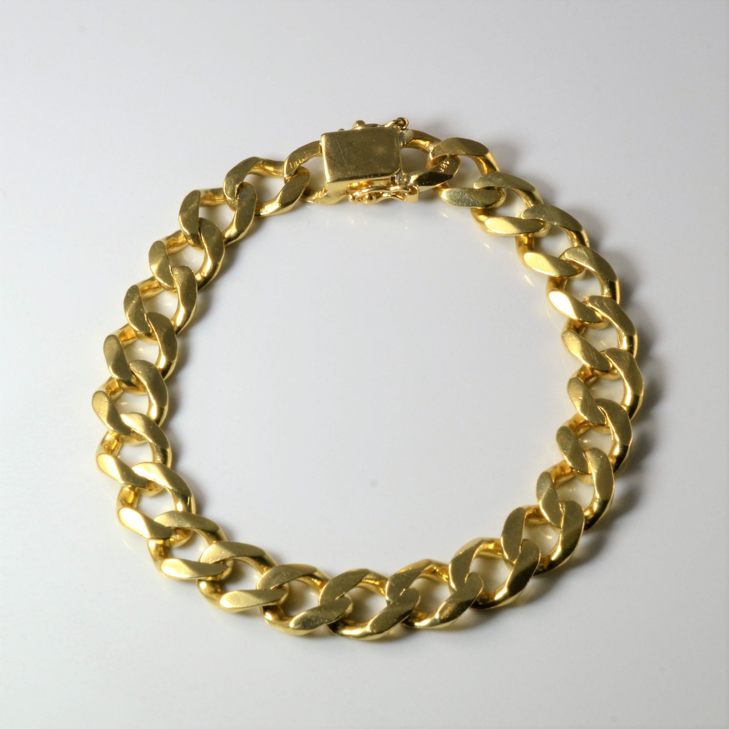 Yellow Gold Curb Link Chain Bracelet | 8"|