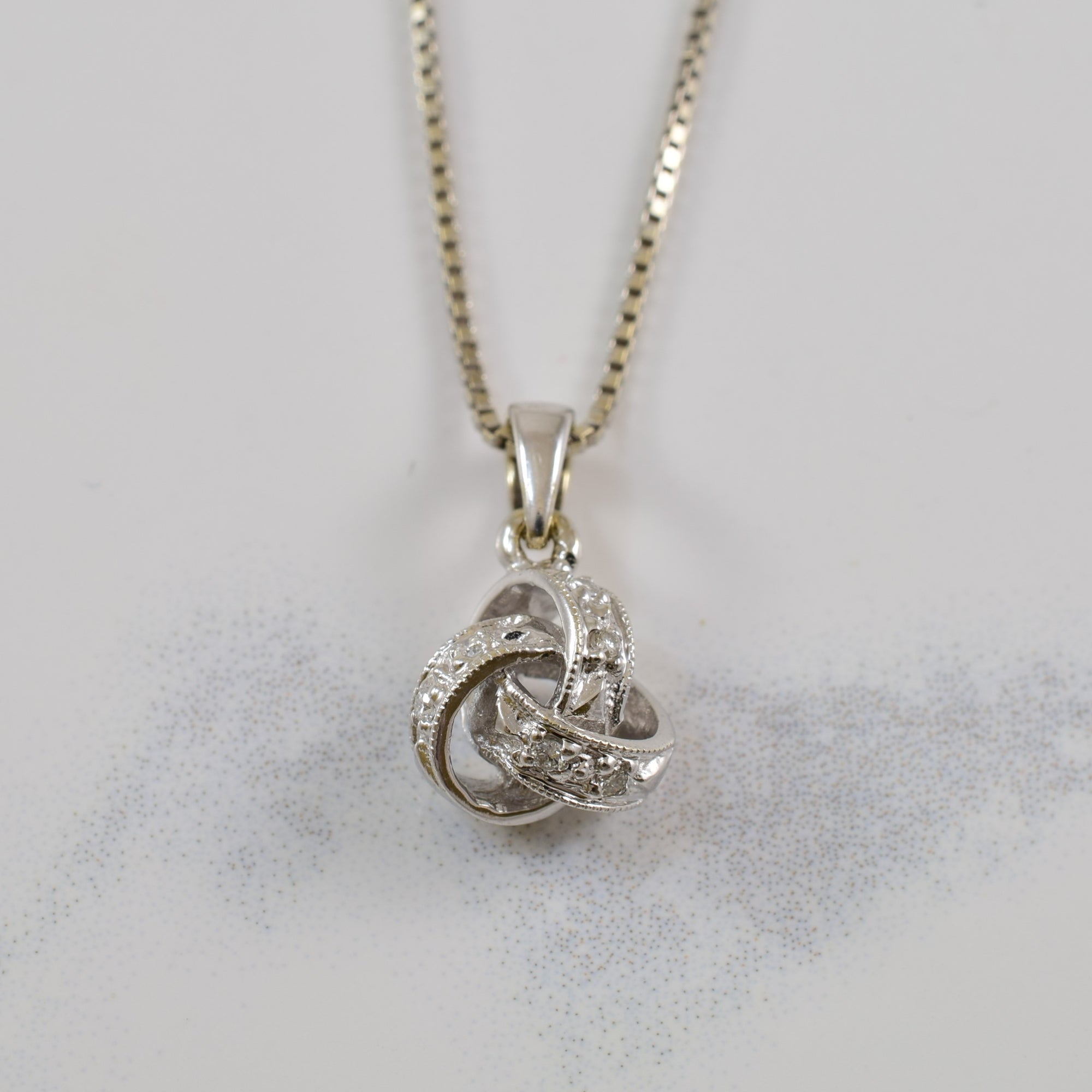 Diamond Infinity Love Knot Necklace | 0.03ctw | 18