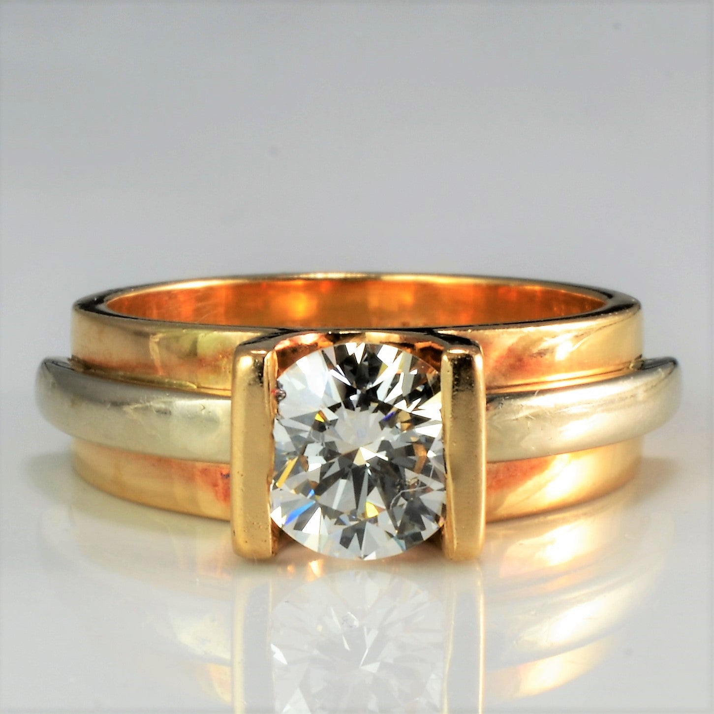 Semi Bezel Set Solitaire Diamond Engagement Ring | 1.00 ct, SZ 5.75 |