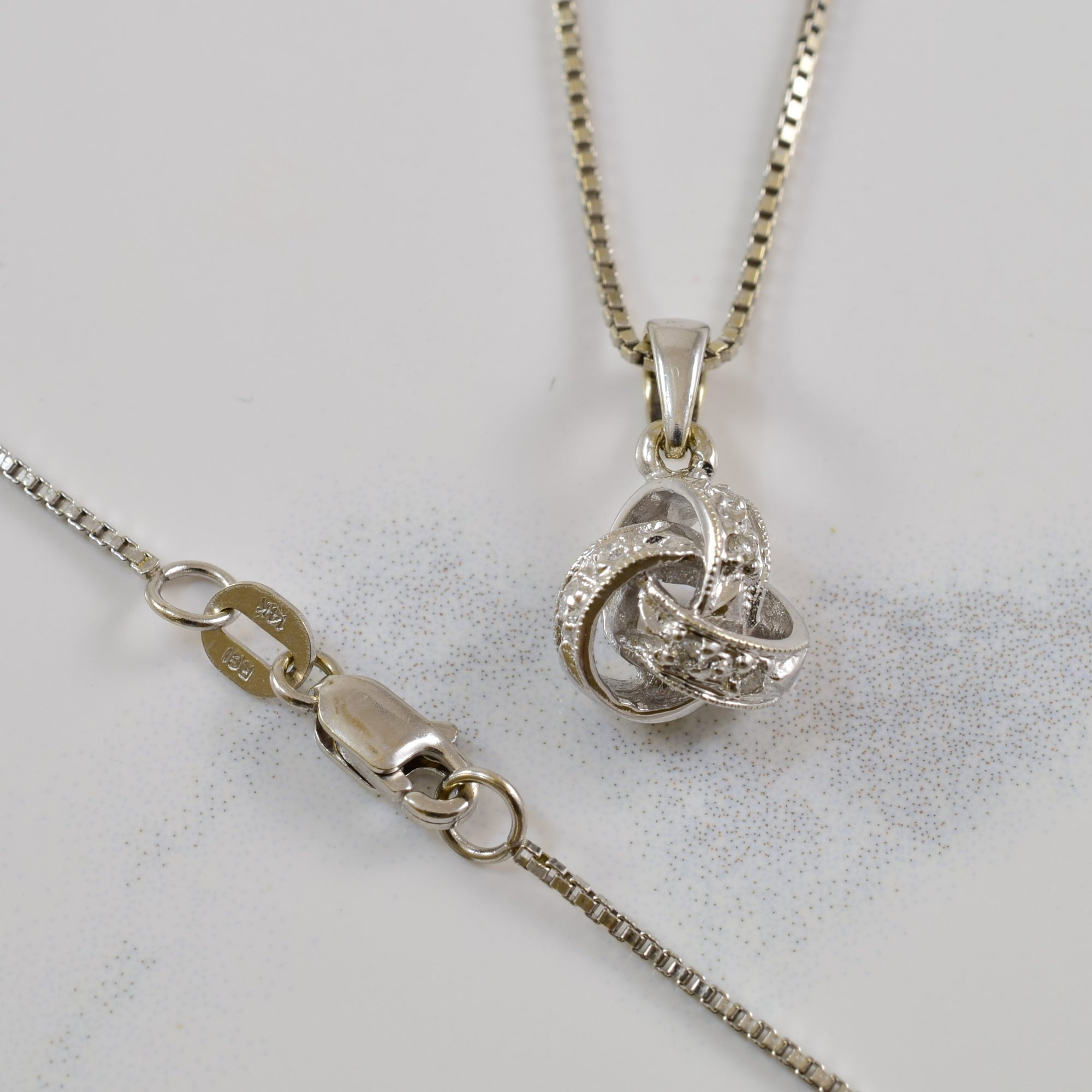 Diamond Infinity Love Knot Necklace | 0.03ctw | 18