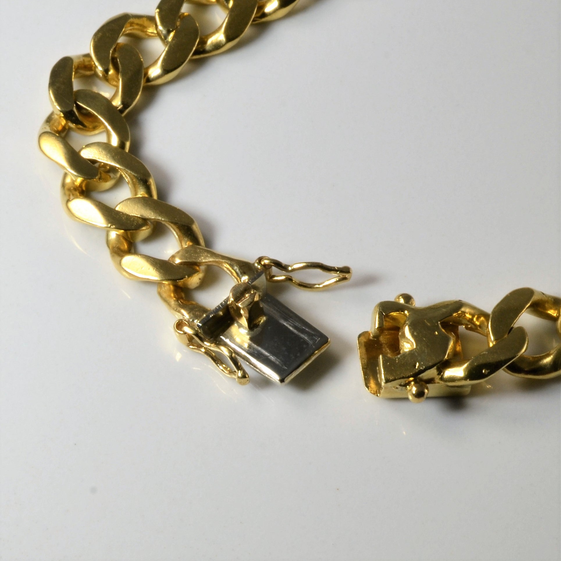 Yellow Gold Curb Link Chain Bracelet | 8"|