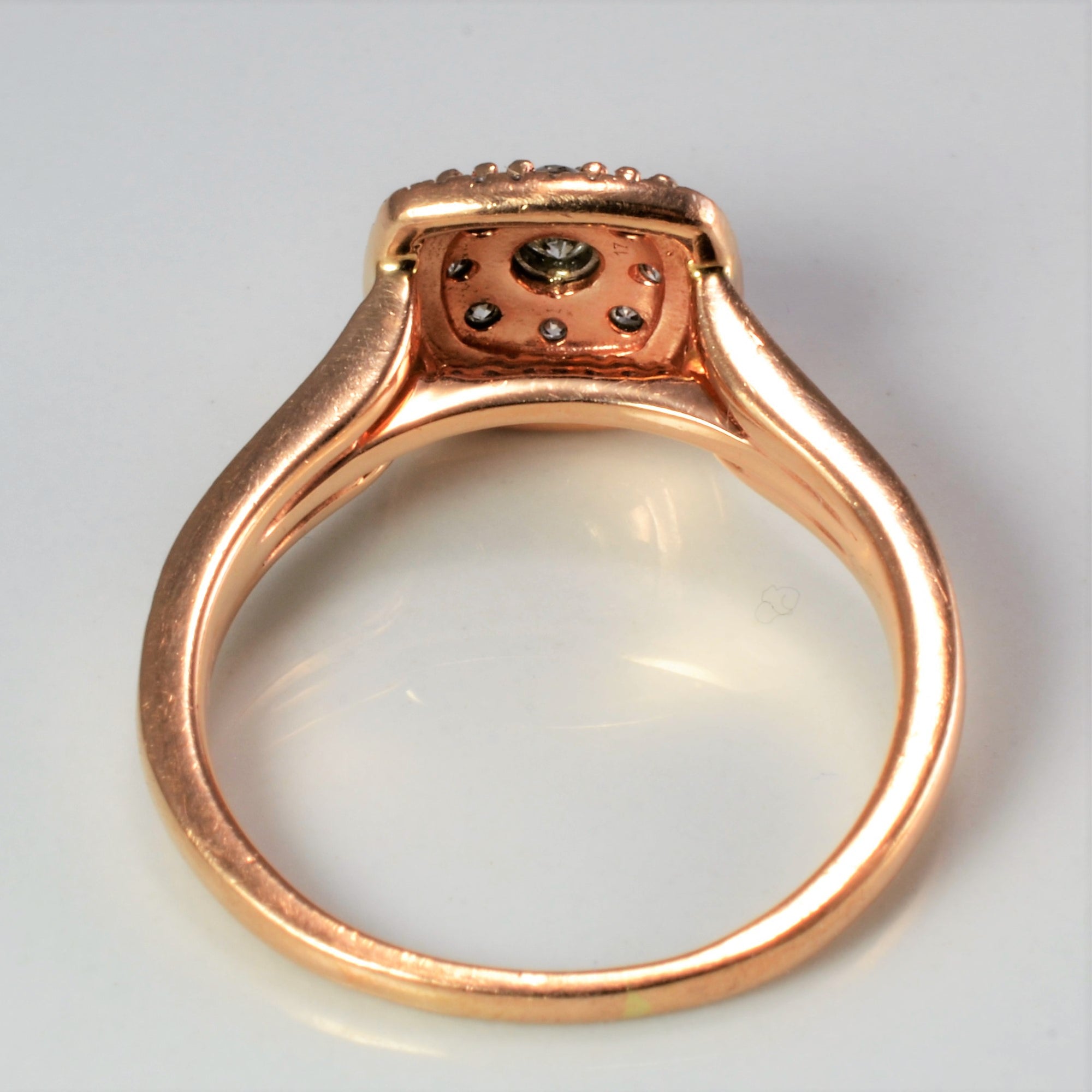 Rose Gold Cluster Diamond Halo Engagement Ring | 0.40 ctw | SZ 8 |