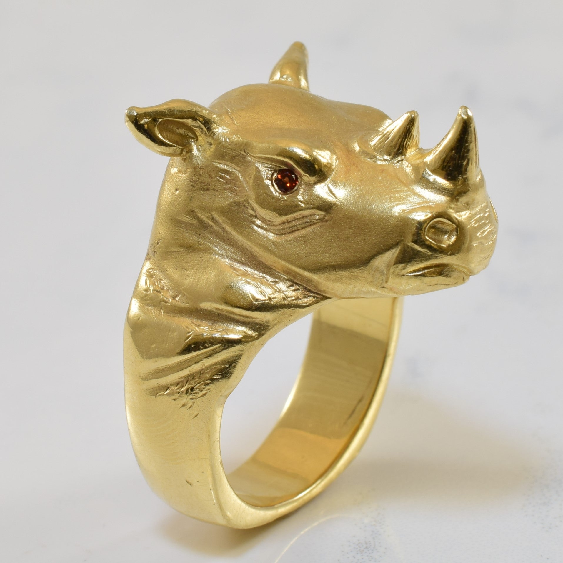 Garnet Rhino Ring | 0.03ctw | SZ 10.5 |