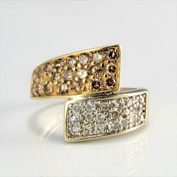 Bypass Two Tone Gold Diamond Ring | 0.56 ctw, SZ 4.75 |