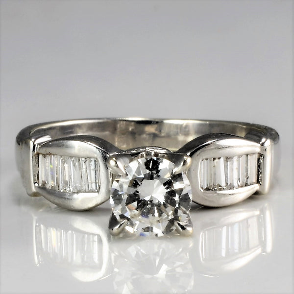 High Prong Set Solitaire Diamond & Accents Engagement Ring | 0.70 ctw, SZ 6 |