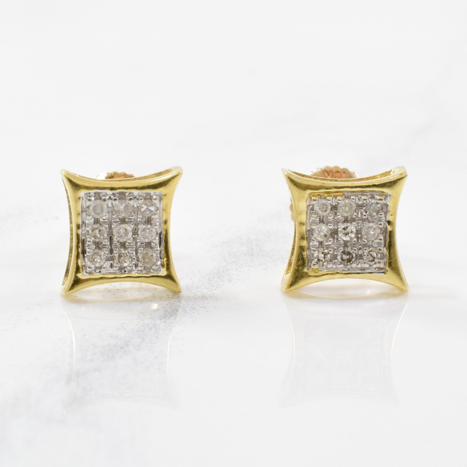 Screw Back Illusion Cluster Stud Earrings | 0.04ctw |