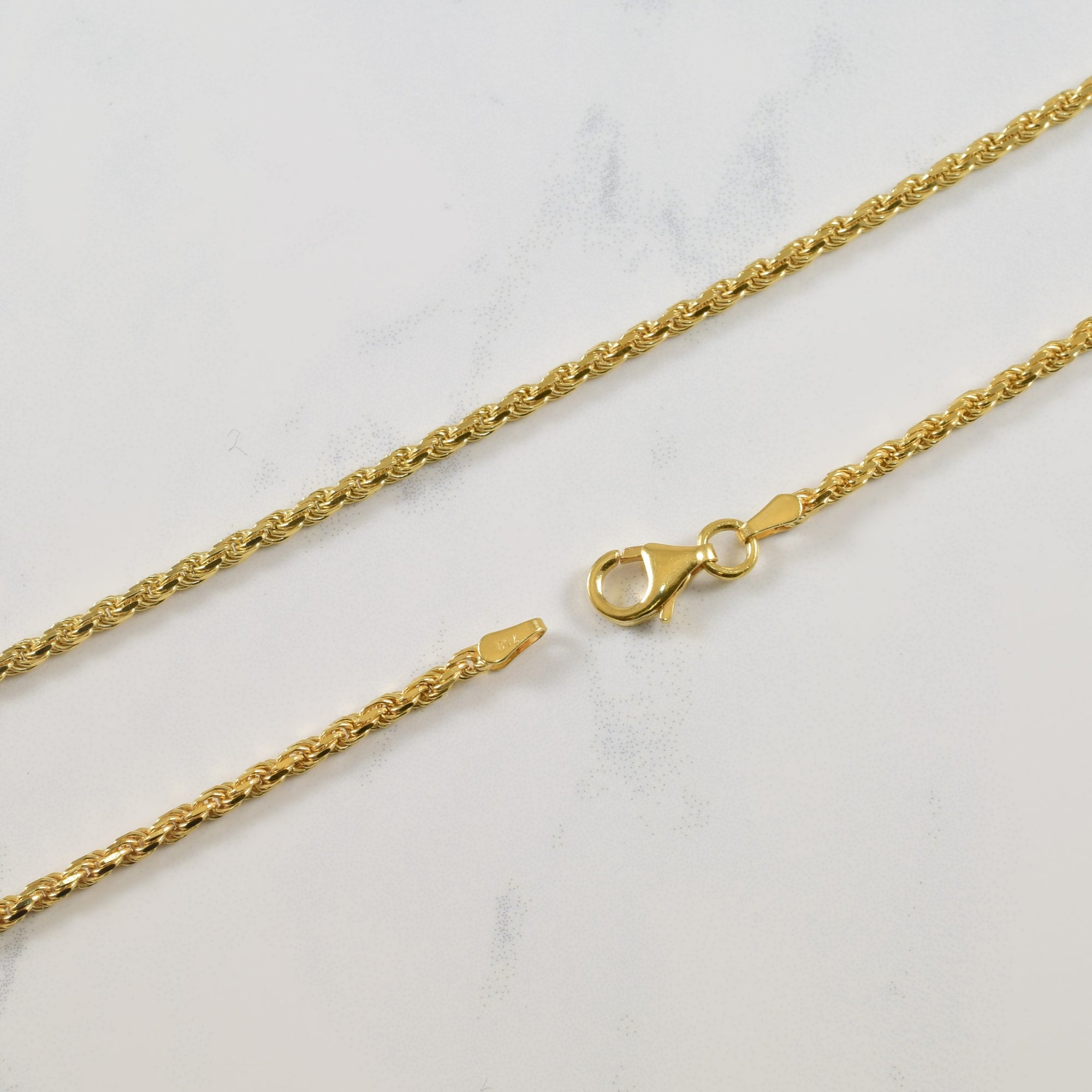 18k yellow gold rope chain Clearance