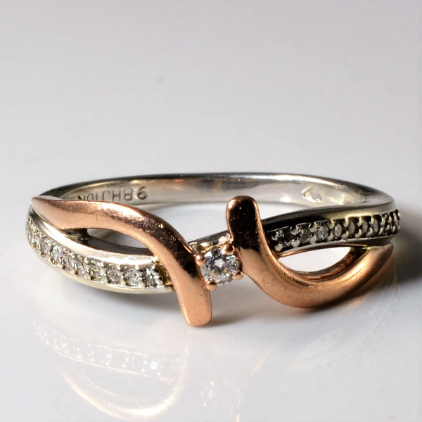 Bypass Two Tone Diamond Ring | 0.13ctw | SZ 7.25 |