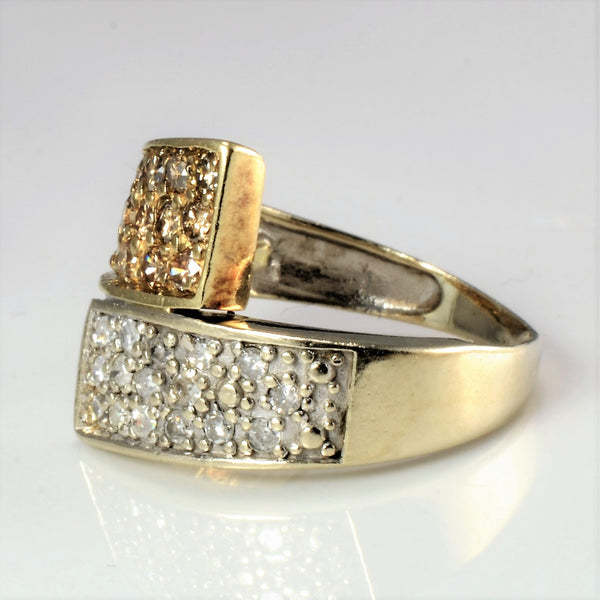 Bypass Two Tone Gold Diamond Ring | 0.56 ctw, SZ 4.75 |
