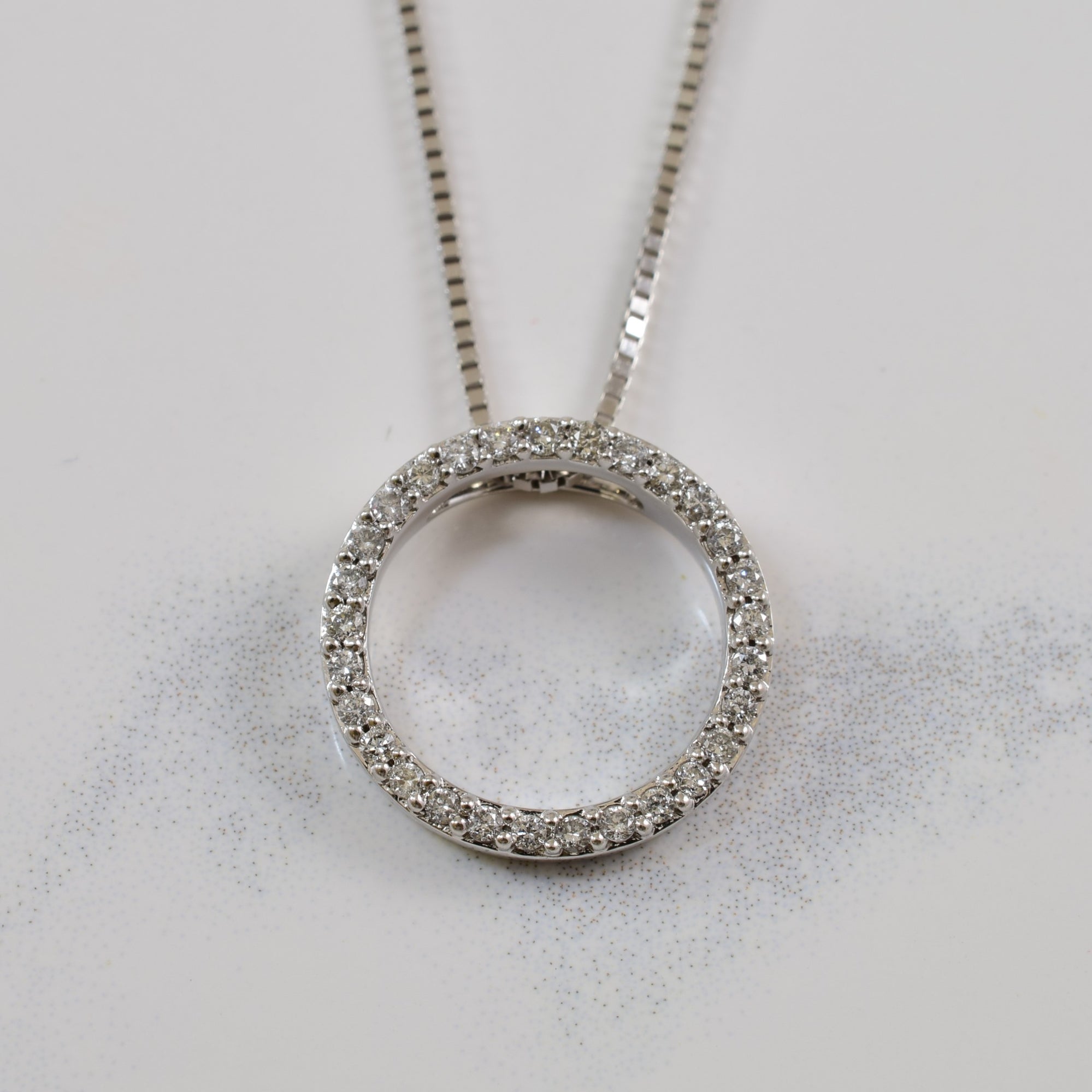 Diamond Circle Eternity Necklace | 0.20ctw | 18