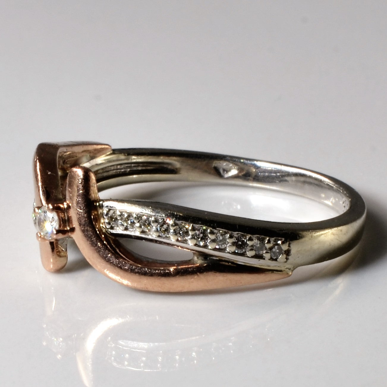 Bypass Two Tone Diamond Ring | 0.13ctw | SZ 7.25 |