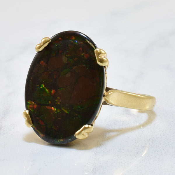 Oval Ammolite Cocktail Ring | 5.00ct | SZ 4.5 |