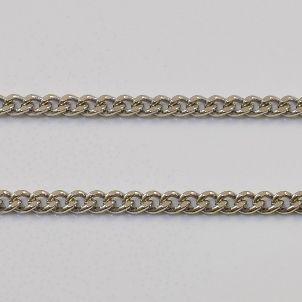 White gold curb chain 20 inch Clearance