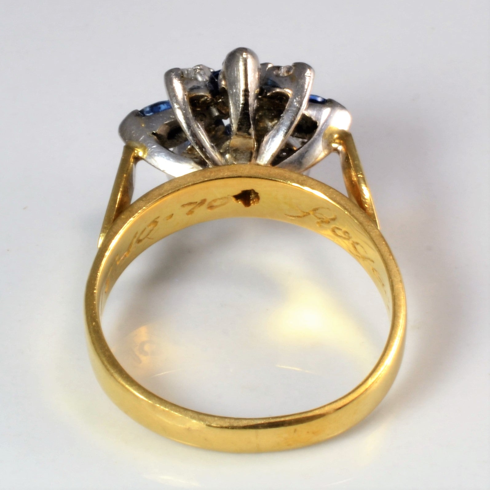 High Set Diamond & Sapphire Cocktail Ring | 0.05 ctw, SZ 5.25 |