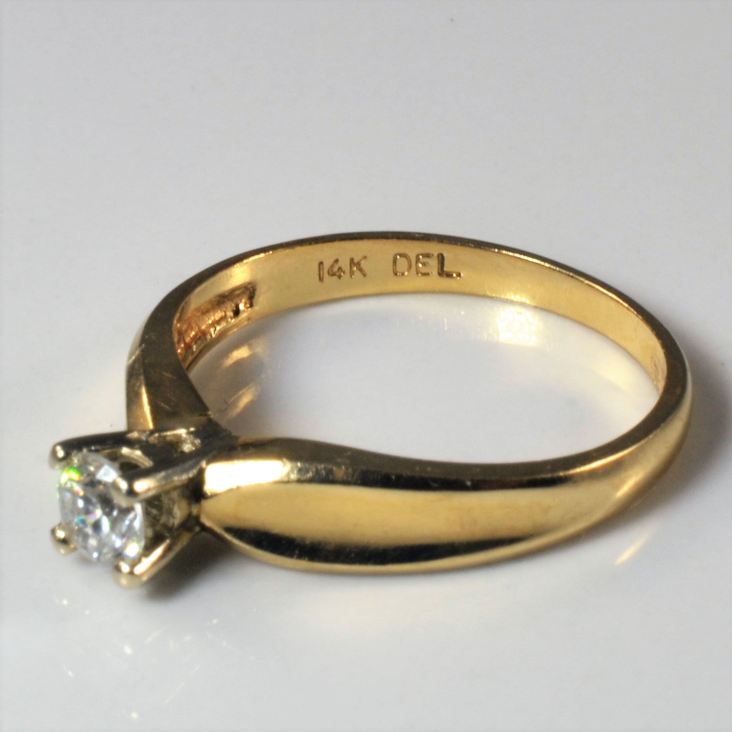 Solitaire Diamond Engagement Ring | 0.24ct | SZ 6.75 |