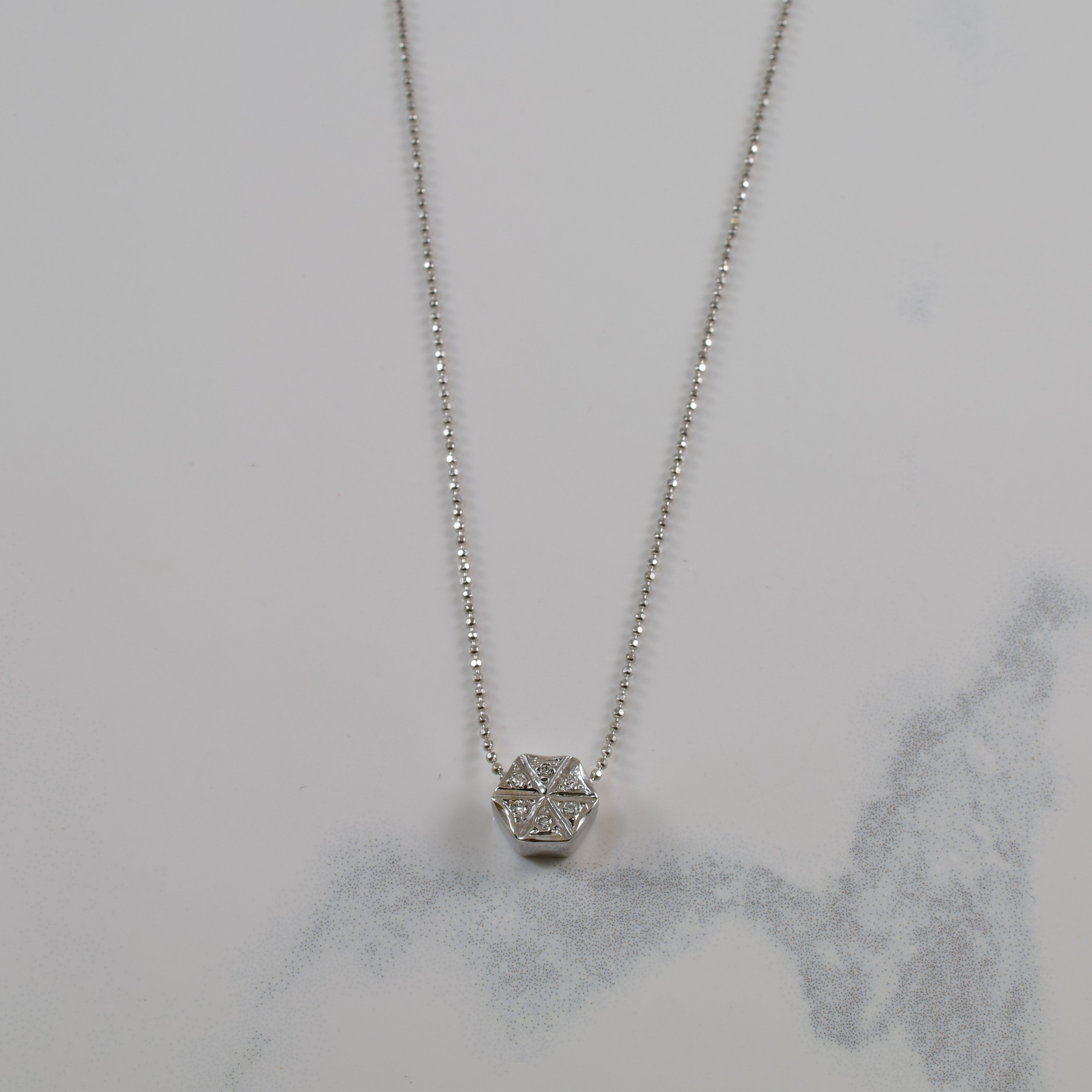 Diamond Hexagon Necklace | 0.04ctw | 16" |