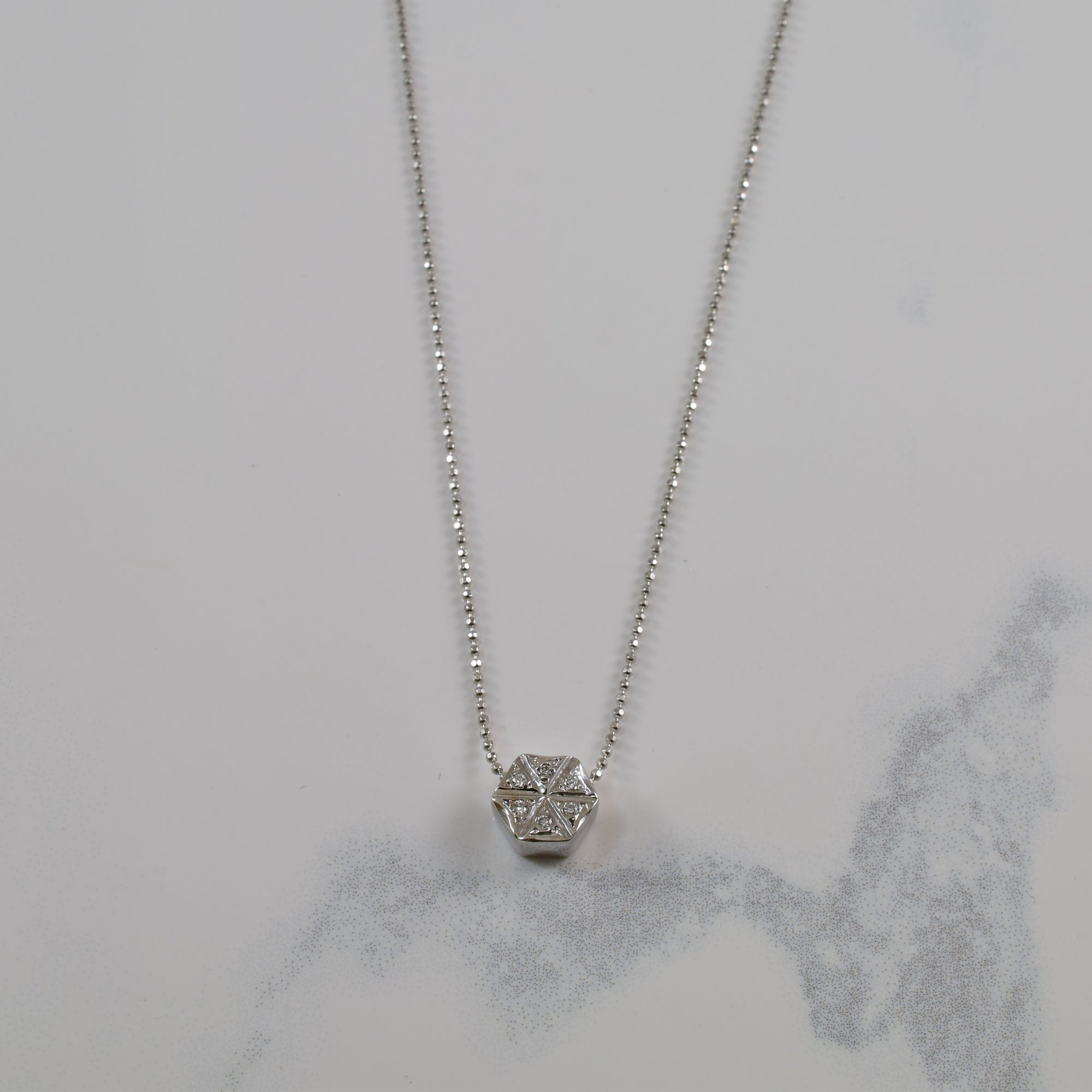 Diamond Hexagon Necklace | 0.04ctw | 16