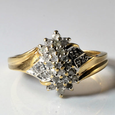 Cascading Diamond Cluster Ring | 0.135ctw | SZ 7 |