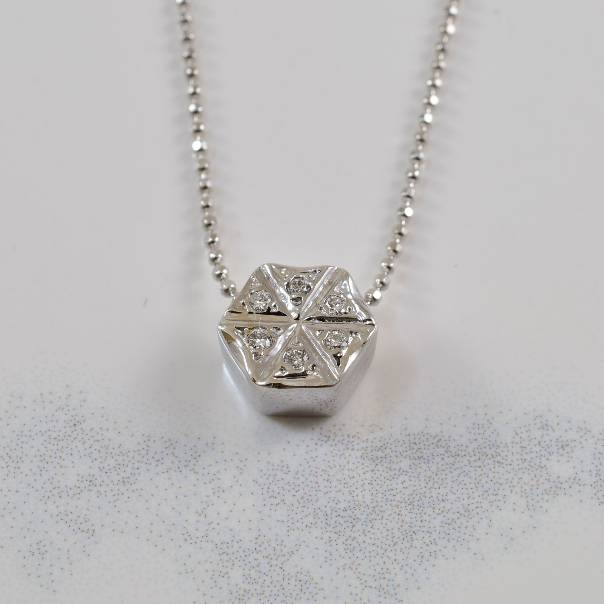 Diamond Hexagon Necklace | 0.04ctw | 16