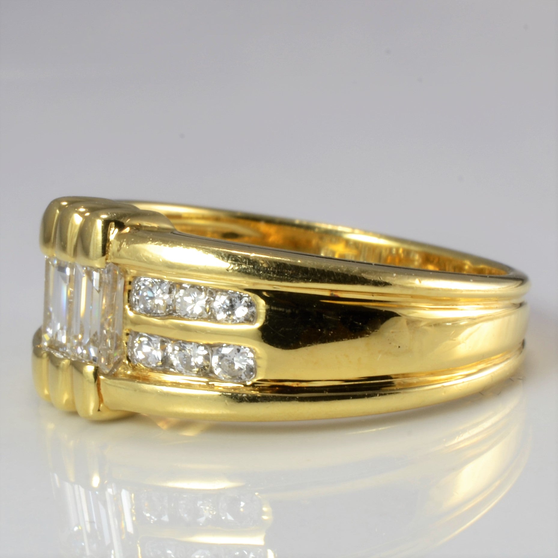 Channel Diamond Gold Ring | 0.62 ctw, SZ 6 |