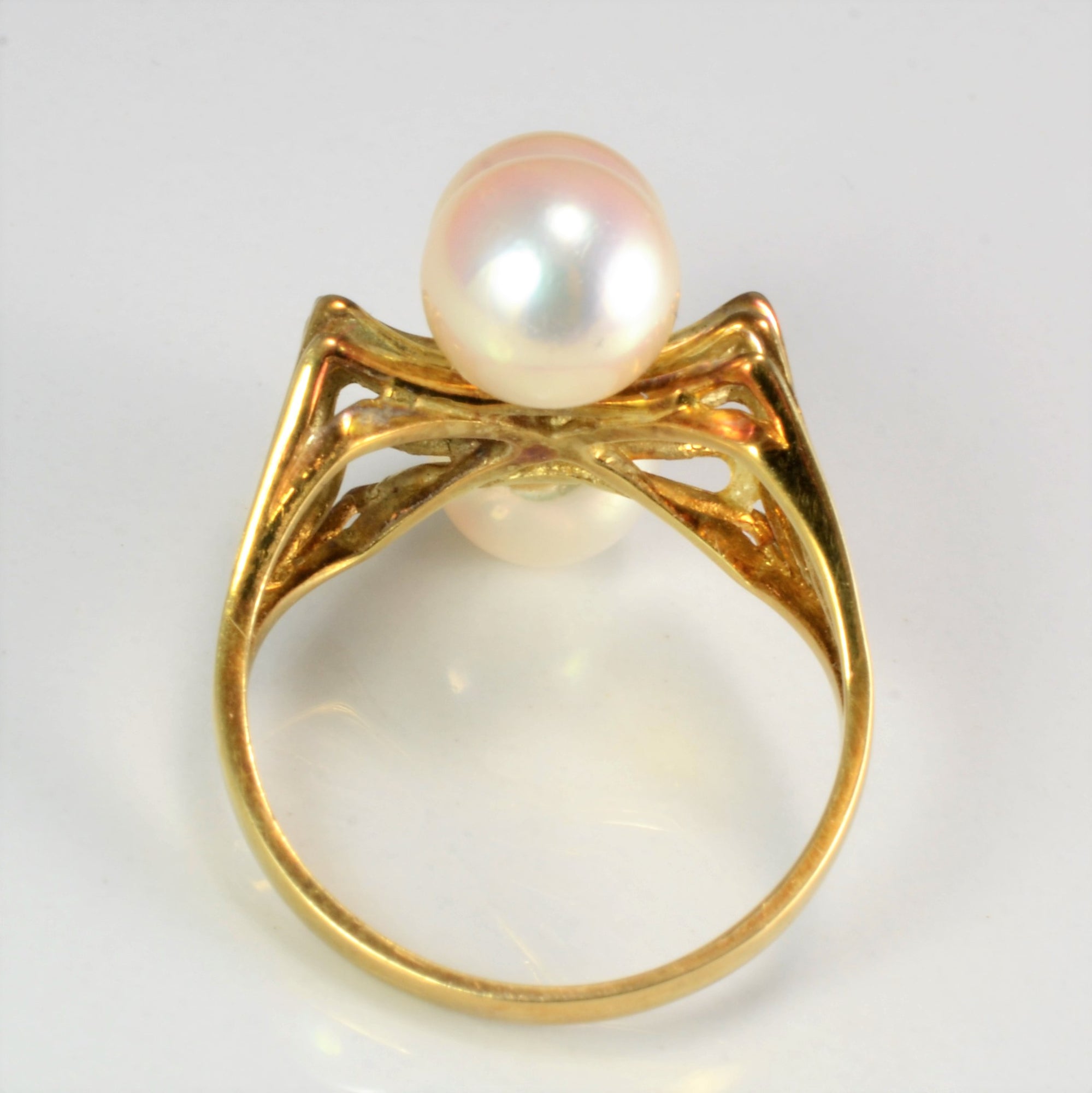 Three Stone Pearl Ring | SZ 5.75 |