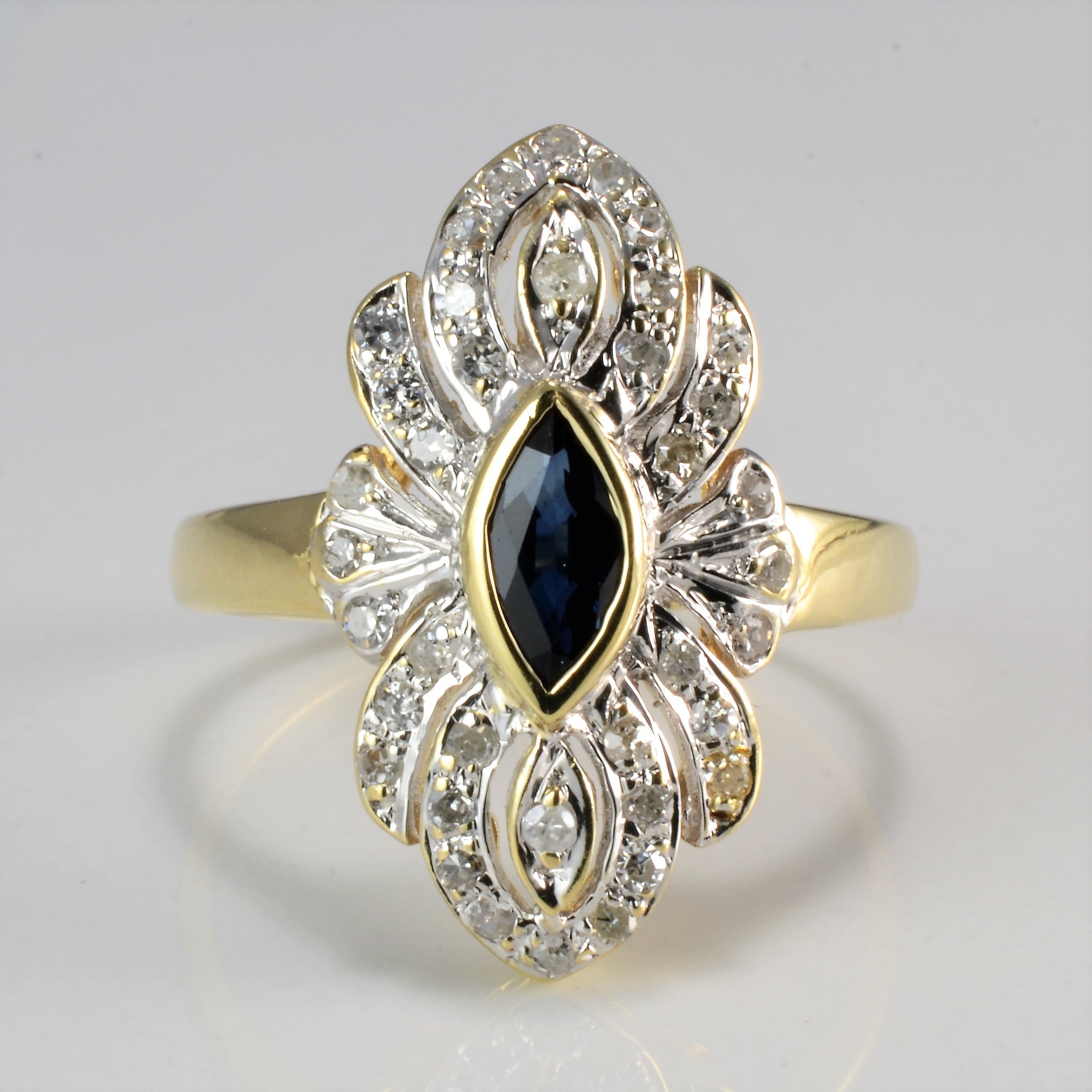 Cluster Diamond & Sapphire Cocktail Ring | 0.20 ctw, SZ 7 | – 100 Ways